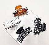 Краб для волосся 6х3,5 см 3 шт асортимент кольорів, фото 2