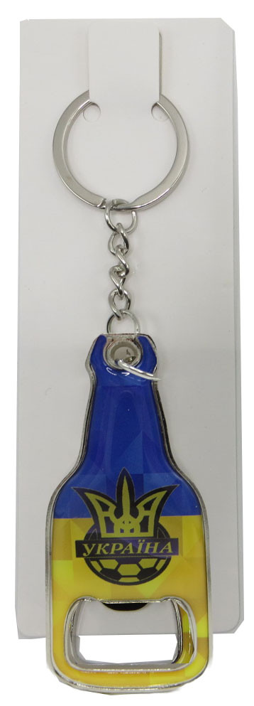 Брелок (12 шт.) металевий — відкривачка "Україна-футбол", фото 1