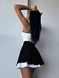 Жіночі короткі спідниця-шорти з білими шортиками, фото 4