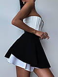 Жіночі короткі спідниця-шорти з білими шортиками, фото 3