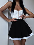 Жіночі короткі спідниця-шорти з білими шортиками, фото 2