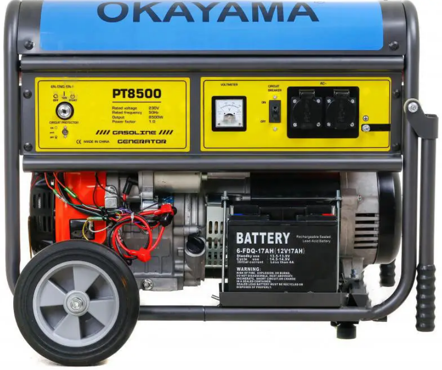 Генератор бензиновий 7.5 кВт OKAYAMA original PT-8500 100% Мідна обмотка