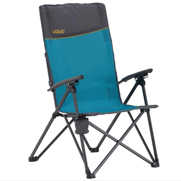 Крісло Туристичне Розкладне Uquip Becky Blue/Grey (244026) Кемпінгове Складне Крісло для риболовлі, фото 1