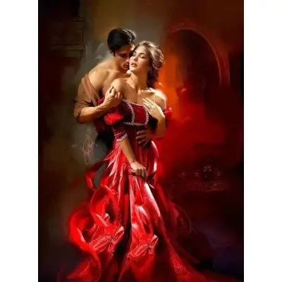 Алмазна мозаїка на підрамнику картина стразами 40х50 см DIY Пара (SGLE 71094 - F), фото 1