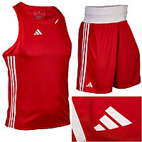 Форма для змагань з боксу червона чоловіча Adidas Base Punch New одяг боксерський спортивний комплект