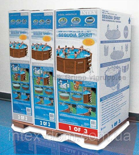 Каркасний басейн Intex Sequoia Spirit Wood-Grain Frame 54928/28382 (478х124)
