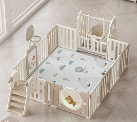 Дитячий манеж з килимком 4в1 Terrio “Sleepy L” 180х200 см