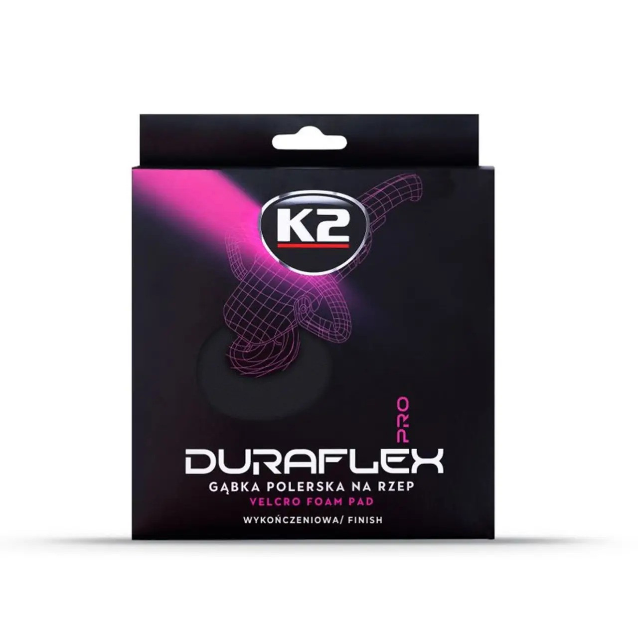 Круг для полірування K2 Duraflex на липучці чорний фінішний. Підкладка 125мм, фото 1