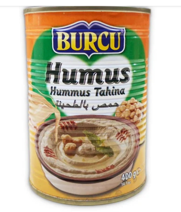 Хумус Турецький Burcu Hummus Tahina 400g консервований у банці з нуту і тахіні, фото 1
