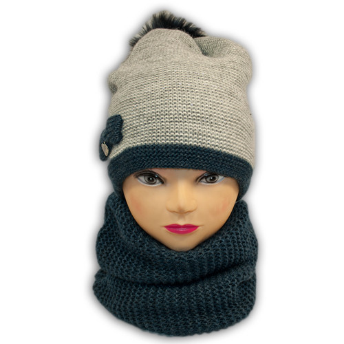 Комплект (шапка + шарф хомут) для девочки