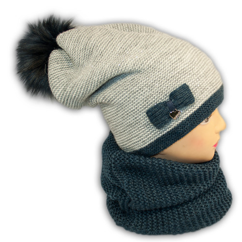 Комплект (шапка+шарф хомут) для девочки