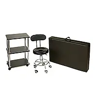 Кушетка Автомат + тележка косметологічна + стілець майстра зі спинкою.(Кольори в асортименті)