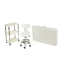 Кушетка Автомат + тележка косметологічна + стілець майстра зі спинкою.(Кольори в асортименті)