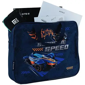 Шкільна текстильна сумка Kite Hot Wheels (1 відділення, A4) HW24-589