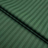 Велике натяжне простирадло на гумці 180х200х25 Ранфорс бавовна (10034) темно зелена в смужку, фото 4