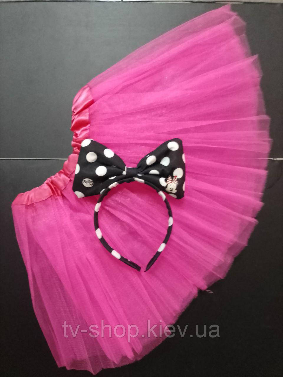 Набір Мінні Маус спідниця й обруч (малина), фото 1