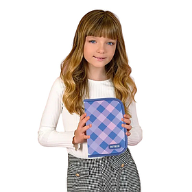 Пенал шкільний Kite Purple Chequer (1 відділення, 2 відвороти) K24-622-3