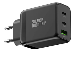 Зарядний пристрій Silver Monkey GaN 65W USB-C PD USB 3.0 QC B