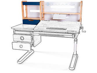 Mealux Полиця — надбудова до парти Oxford Wood (арт.Shelf Wood BD-920-2 BL)