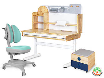 Mealux Комплект (L) Mealux Стіл Timberdesk Wood L + Тумба BD-920-2 BL + Крісло Onyx Duo TG