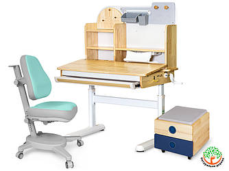 Mealux Комплект (L) Mealux Стіл Timberdesk Wood S Тумба BD-920-2 BL + Крісло Onyx TG