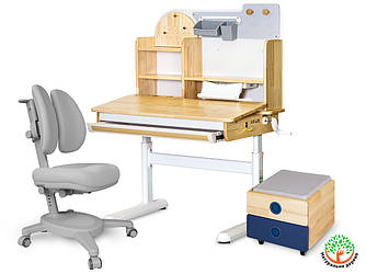 Mealux Комплект (L) Mealux Стіл Timberdesk Wood S Тумба BD-920-2 BL + Крісло Onyx Duo G