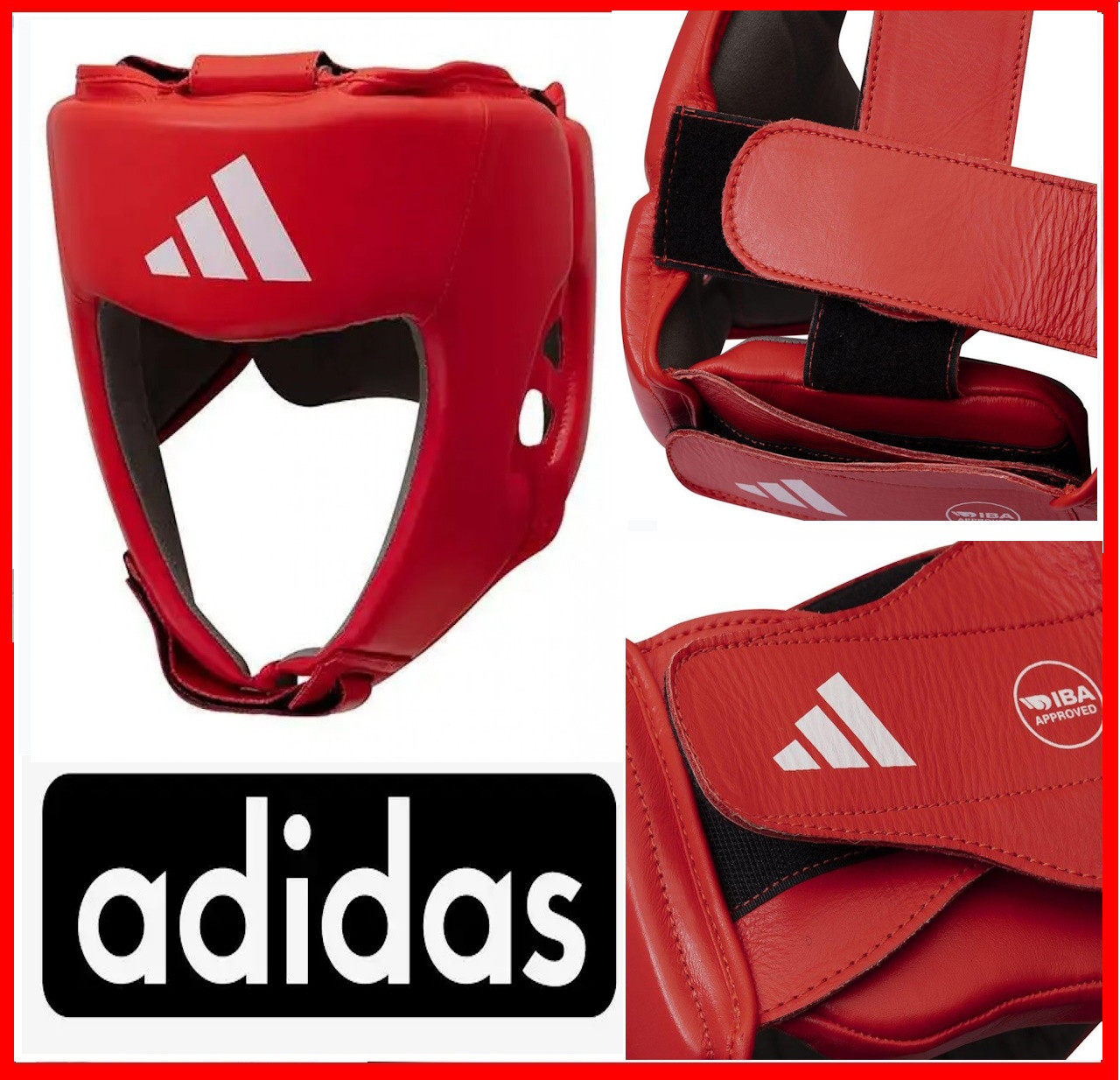 Шолом боксерський Adidas Aiba з ліцензією для боксу та єдиноборств професійний натуральна шкіра
