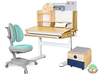 Mealux Комплект (L) Mealux Стіл Timberdesk Wood S Тумба BD-920-2 BL + Крісло Onyx Duo TG