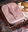 Косметичка велюрова "QUEEN". Розмір 20х11х9 см. Рожевий колір, фото 7
