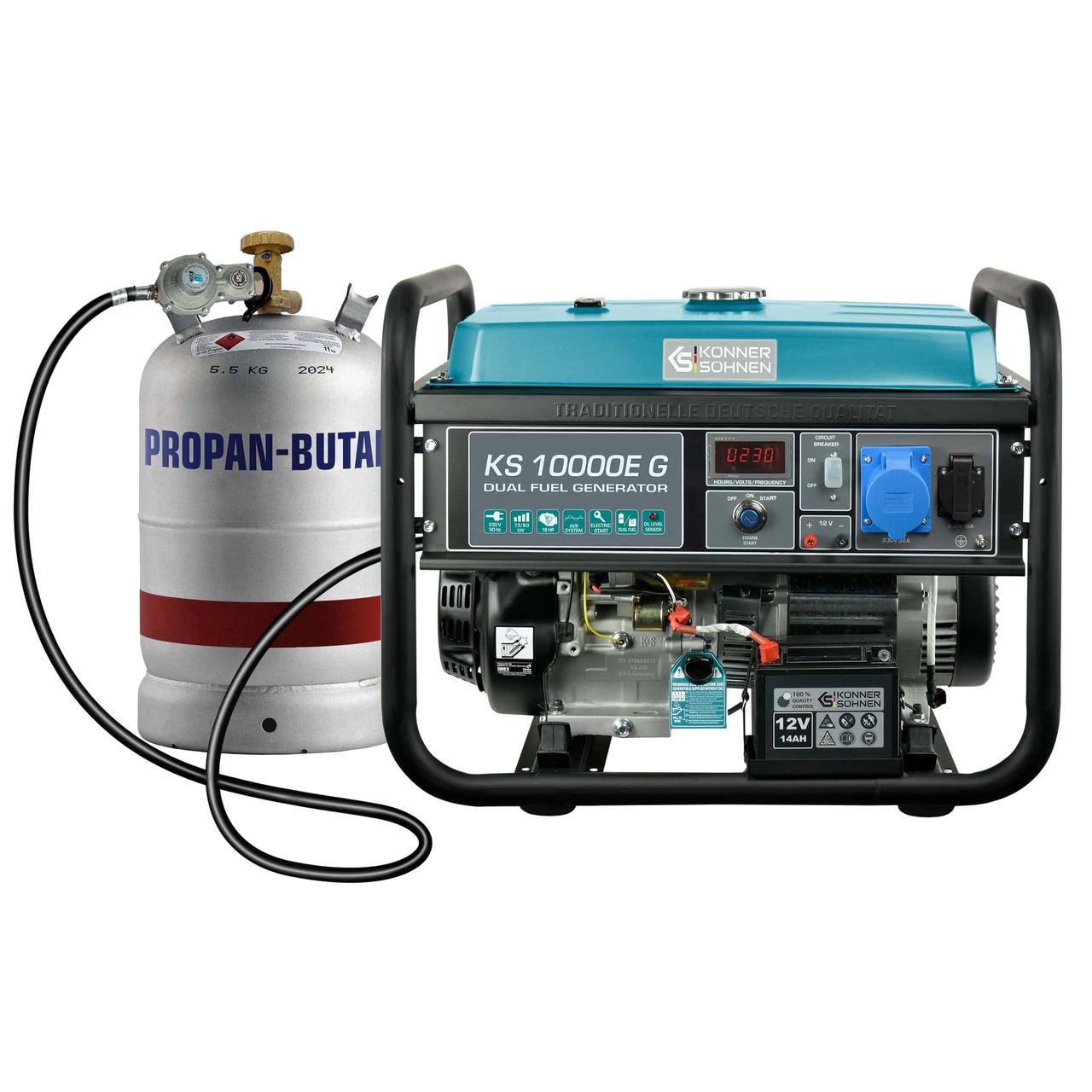Генератор газобензиновий Konner&Sohnen KS 10000E G 230В 8.0кВт електростартер 87кг