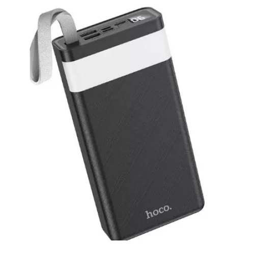 Портативна мобільна батарея Hoco J73 30000mAh 2USB + LED ліхтарик (Чорний)
