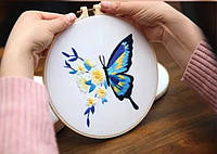 Набір для вишивки ГЛАДДЮ "Метелик та Квіти-2" ( без обруча) 20.07 см