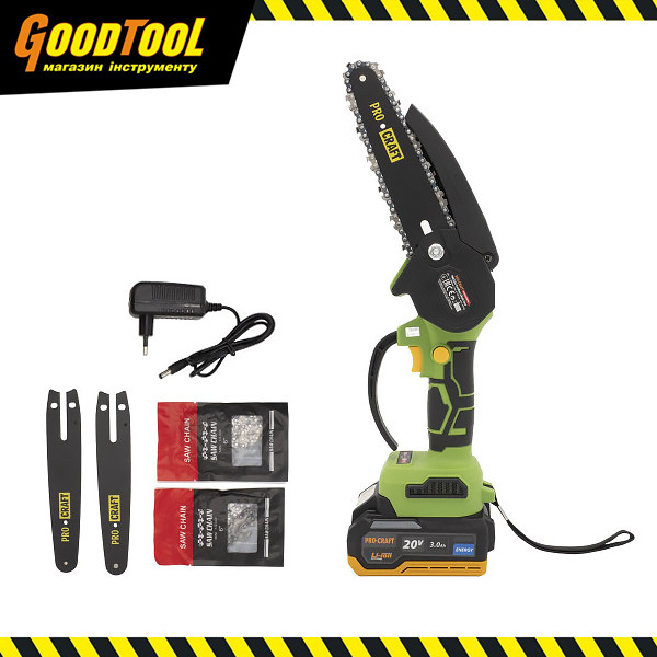 Акумуляторна ланцюгова пила (міні пила) Procraft PKA22Li (1 АКБ), фото 1