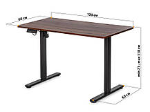 Комп'ютерний стіл з електрорегулюванням висоти Mealux PowerDesk Lite Walnut, фото 5