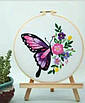 Набір для вишивки ГЛАДДЮ "Метелик та Квіти-4" ( без обруча) 20.07 см, фото 2