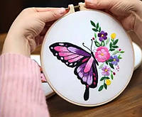 Набір для вишивки ГЛАДДЮ "Метелик та Квіти-4" ( без обруча) 20.07 см