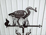 Флюгер Цапля, флюгер на дах з металу 2 мм., фото 3