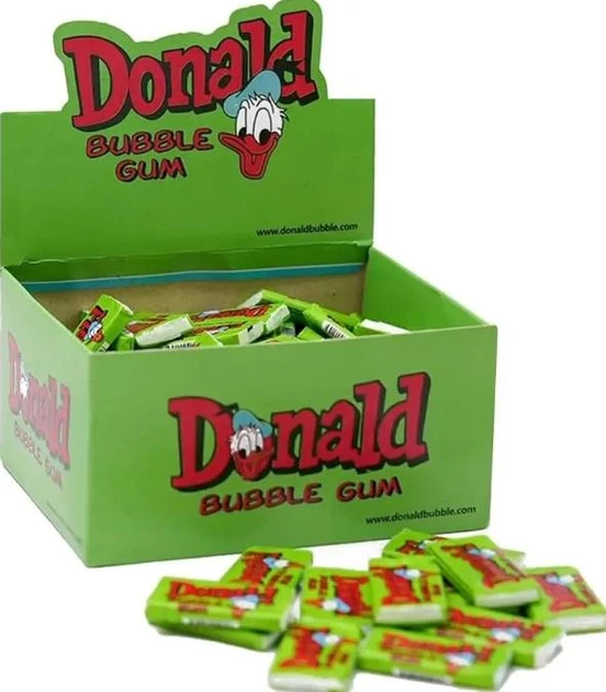 Жувальна гумка дональд Donald Bubble Gum 100 шт. зелений