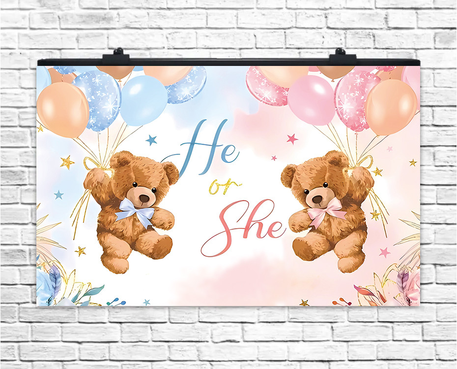 Плакат для свята He or She ведмедики 75х120 см