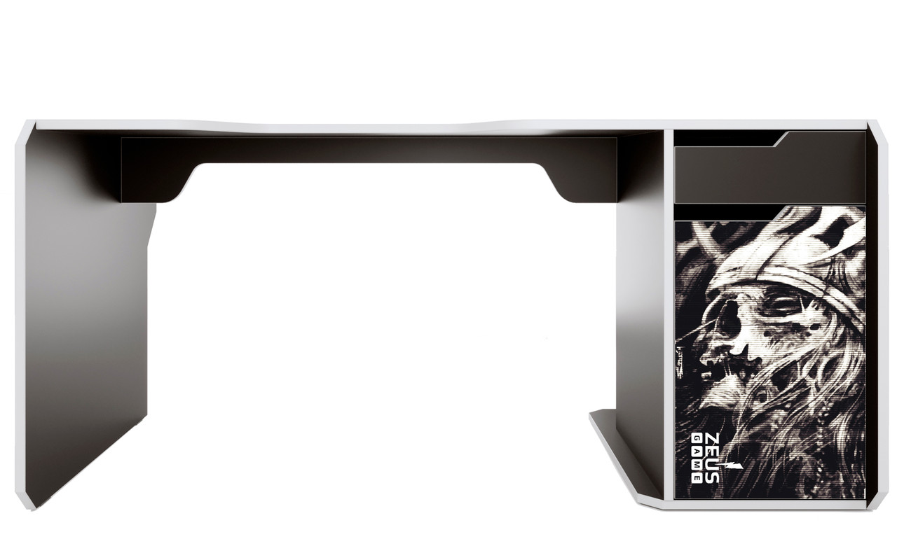 Геймерський стіл VARVAR- 25 R-200 ZEUS-Game, колір чорний/білий