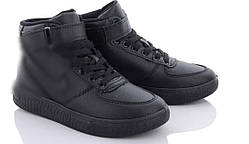 Демісезонні черевики для хлопчика, осінні хайтопи для хлопчика підлітка, чорні високі кросівки хлопчику