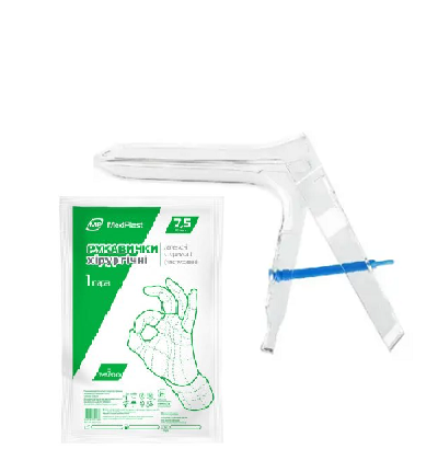 Комплект Дзеркало гінекологічне розмір S + рукавички стерильні, фото 1