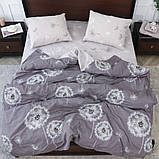 Постільний комплект двоспальний 180х220 Ранфорс на блискавці (22042) Молодіжна постільна білизна двоколірна, фото 2