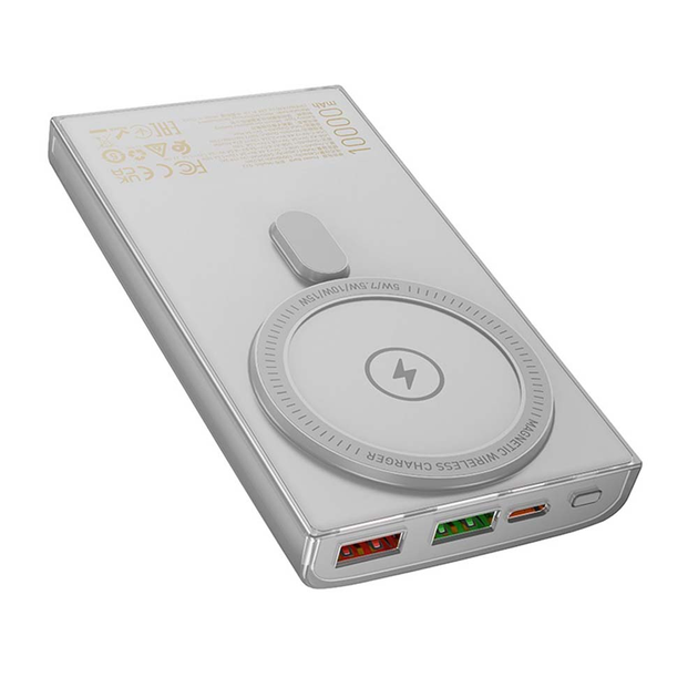 Портативна мобільна батарея Hoco Q22 10000mAh PD20W+QC3.0 22.5W (бездротова зарядка) Сірий
