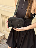 Сумка чорна прямокутна 60206 крос-боді через плече, фото 7