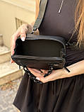 Сумка чорна прямокутна 60206 крос-боді через плече, фото 8