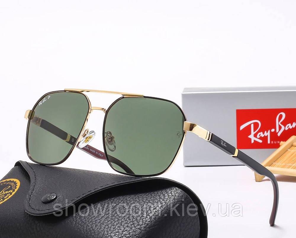 Сонцезахисні чоловічі окуляри Ray Ban (58391) polaroid зелені