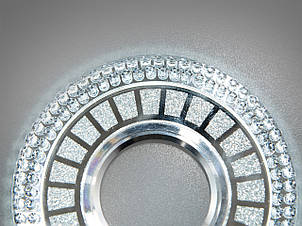 Кришталевий точковий світильник на 1 лампу G5.3 з вбудованим LED підсвічуванням 3Вт хром 125х10 мм, фото 2