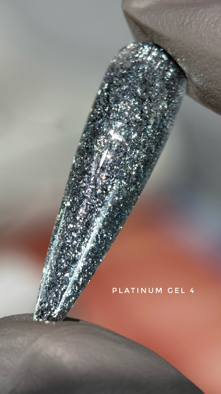 Saga Гель для дизайну Platinum Gel №04 (холодне срібло, металік), 8 мл
