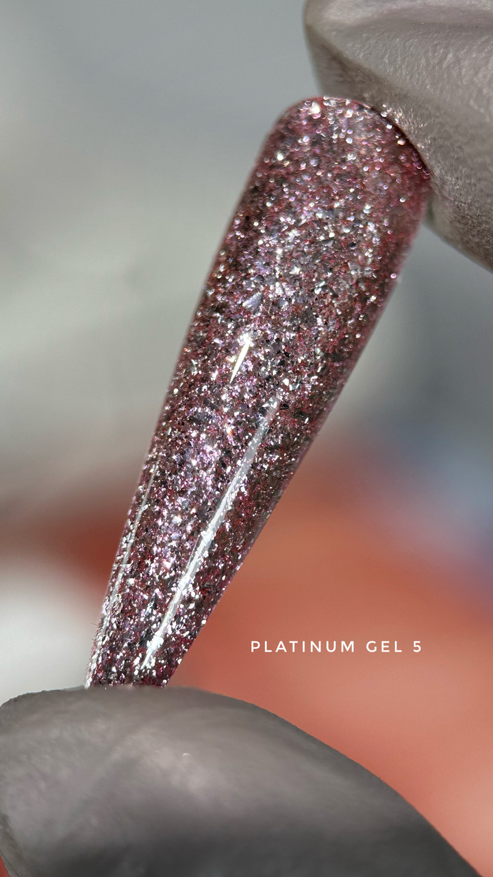 Saga Гель для дизайну Platinum Gel №05 (рожевий, металік), 8 мл